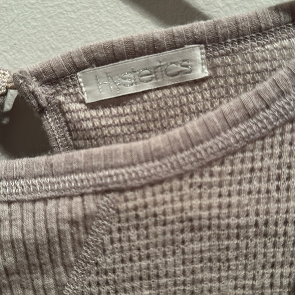 City Hysteric Glamour Beige  waffle knit Sweater with Lace Detail - Picture 2 of 8